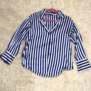 Striped Zara silk blouse